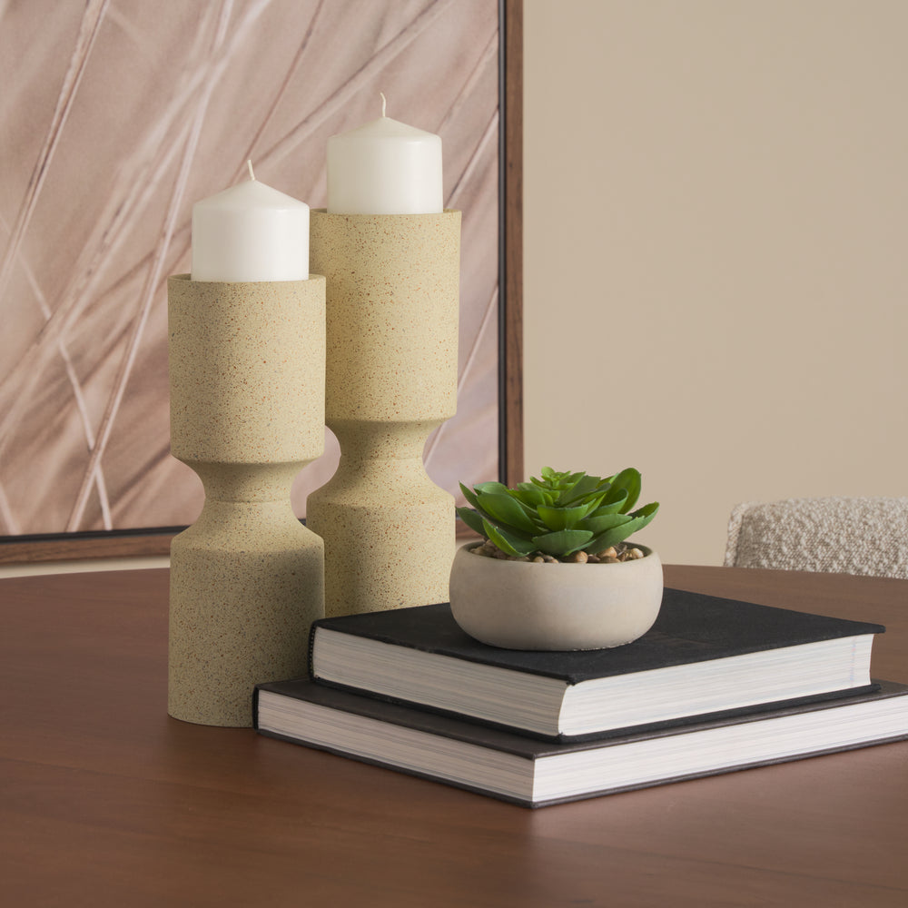 Akira Beige Candle Holder