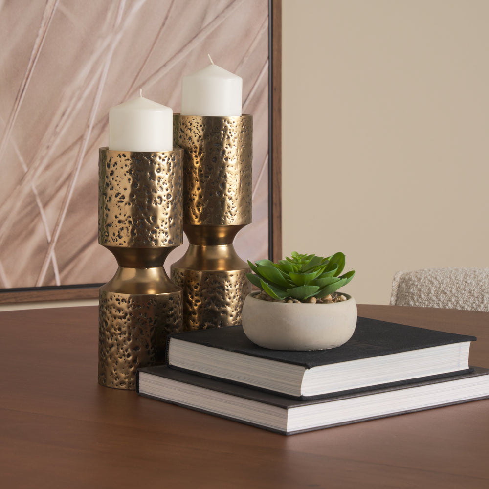 Akira Gold Candle Holder