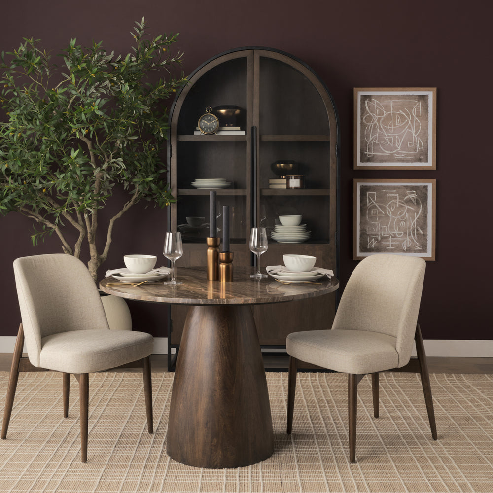 Abbie Curve Fabric Dining Chair