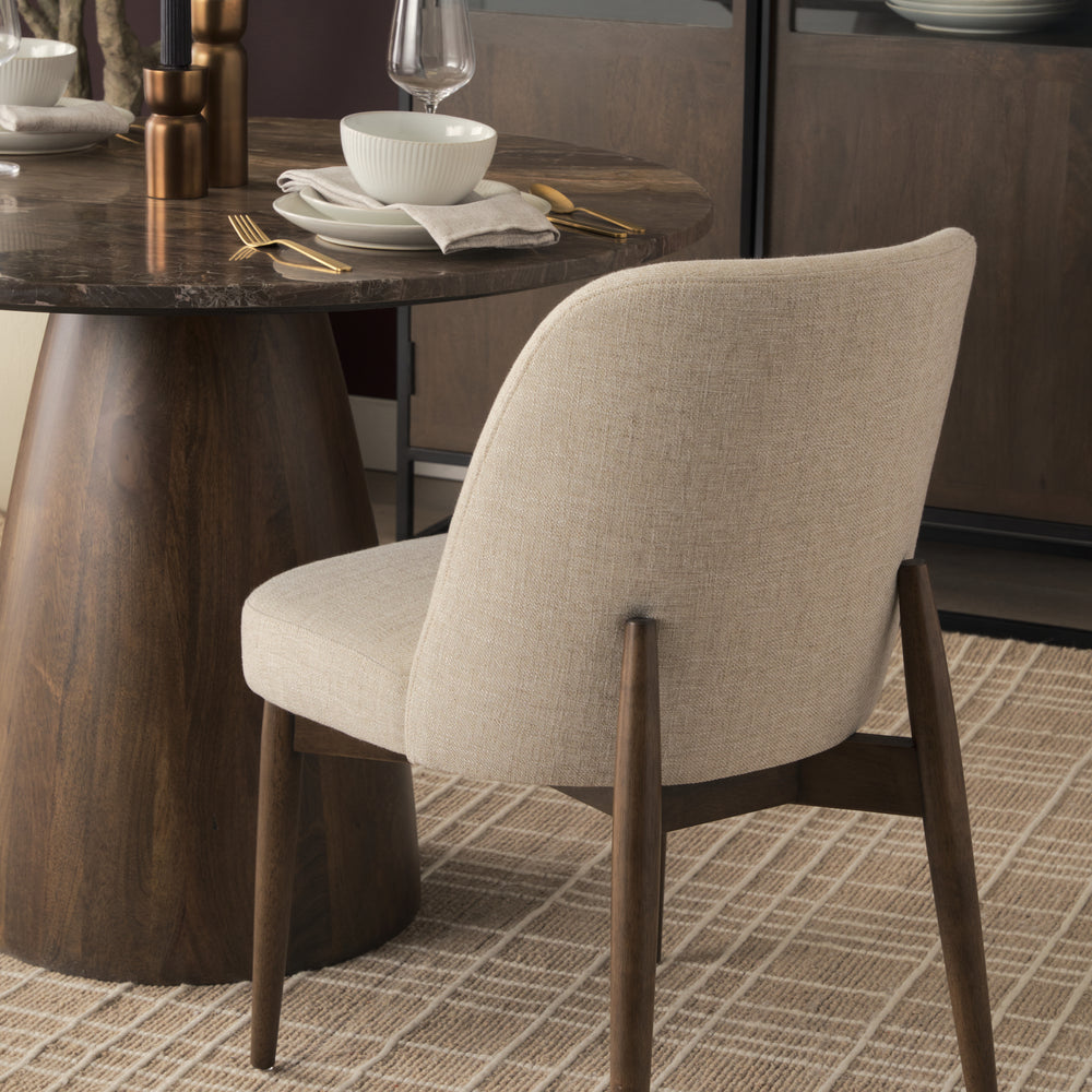Abbie Curve Fabric Dining Chair
