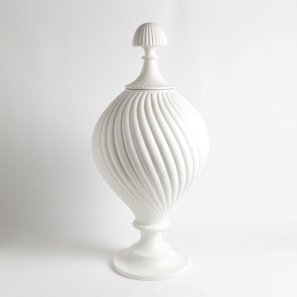 Grande Swirl Jar Matte White