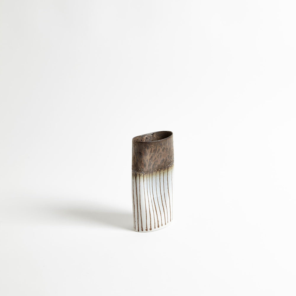 Reactive Bronze Stripe Oval Vases
