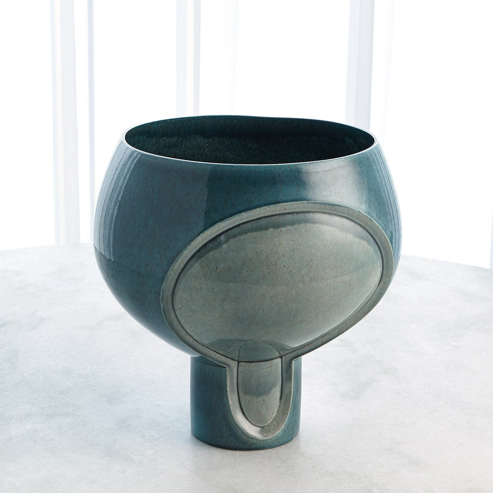 Vases à deux tons azure