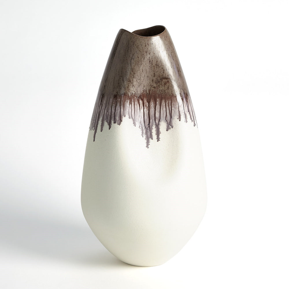 Dented Bowl and Vases Amethyst Drip