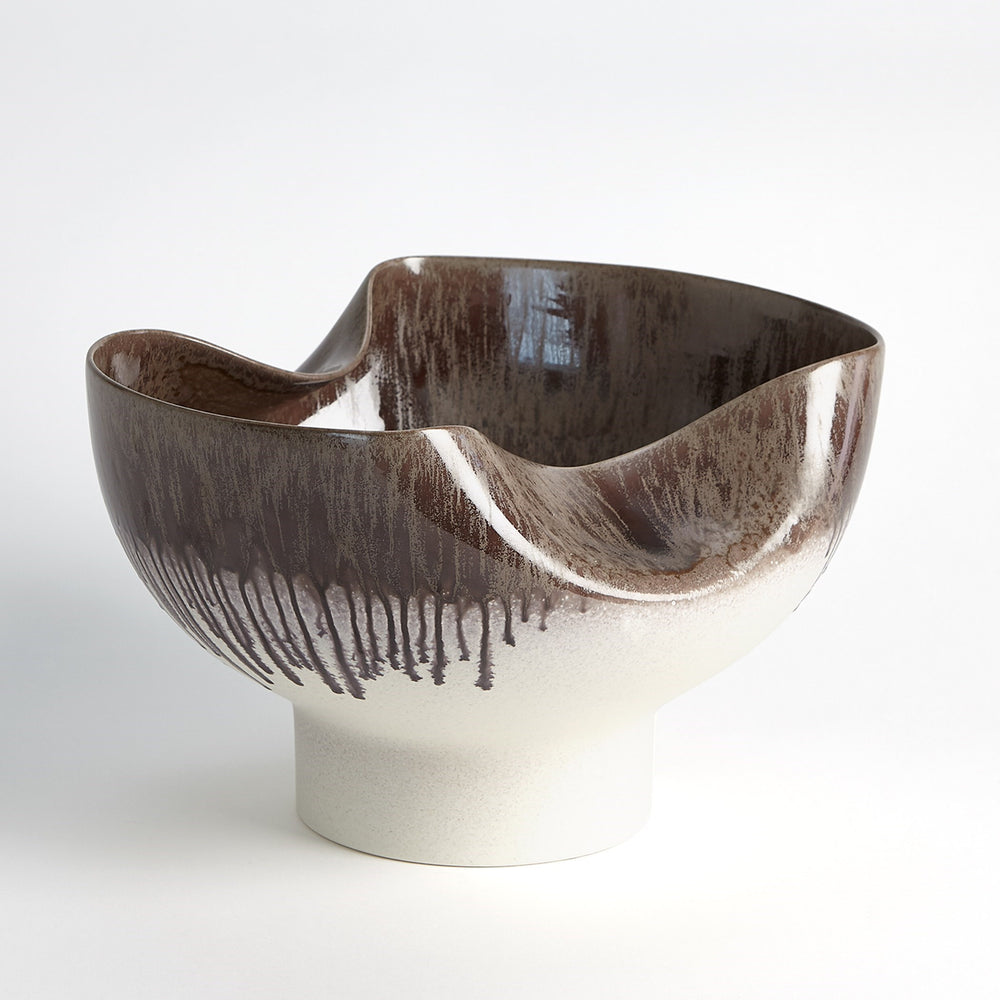 Dented Bowl and Vases Amethyst Drip