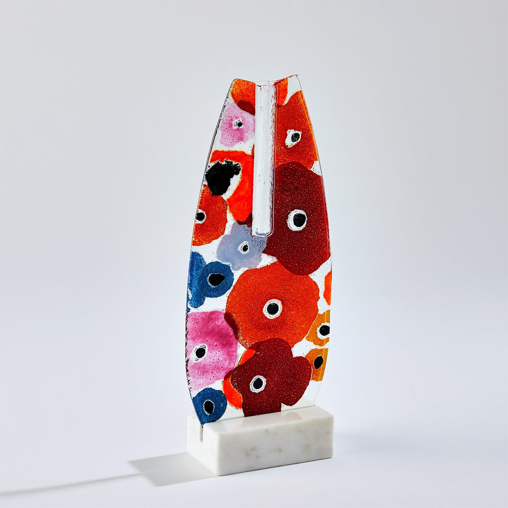 Fused Floral Flat Vases