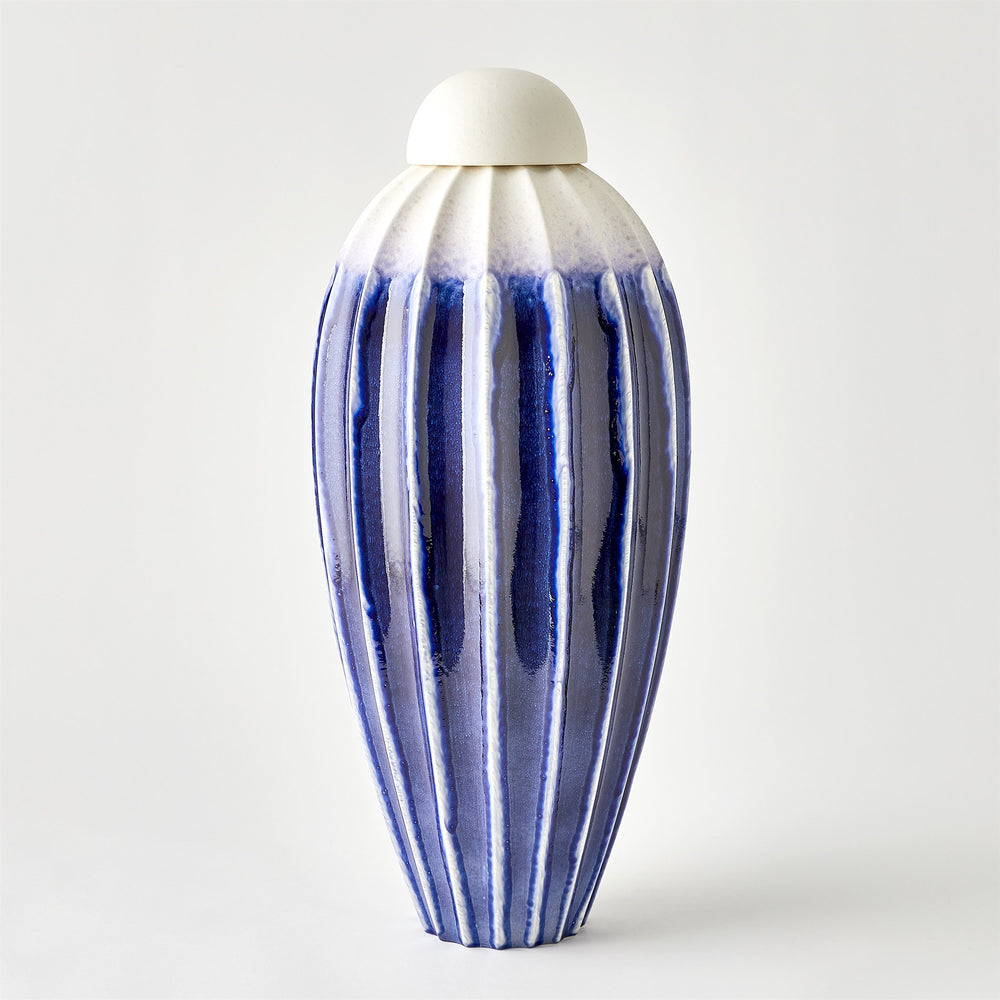 Fluted Jar W/Lid
