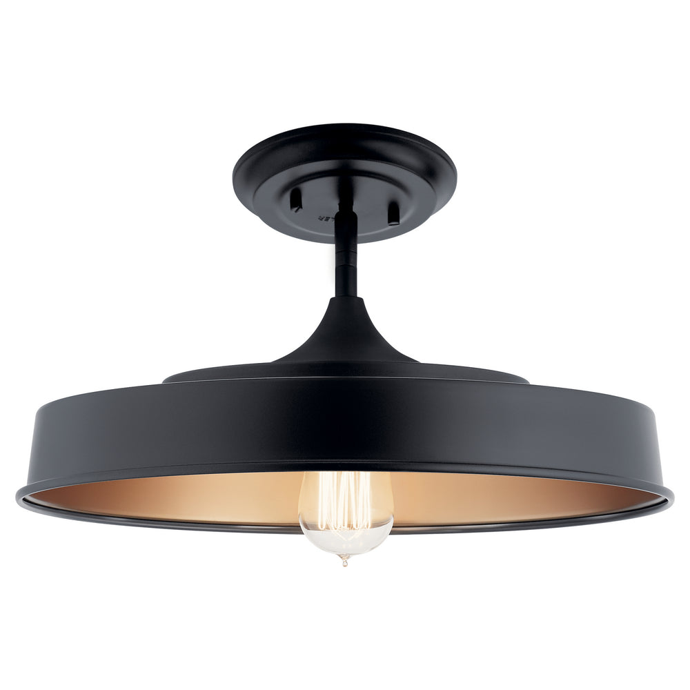 Kichler Canada - One Light Semi Flush Mount - Elias - Black- Union Lighting Luminaires Decor