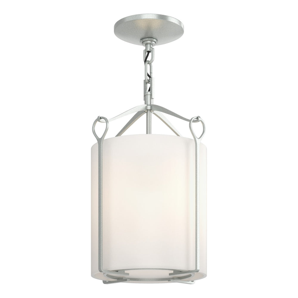 Hubbardton Forge - One Light Semi-Flush Mount - Bow - Vintage Platinum- Union Lighting Luminaires Decor