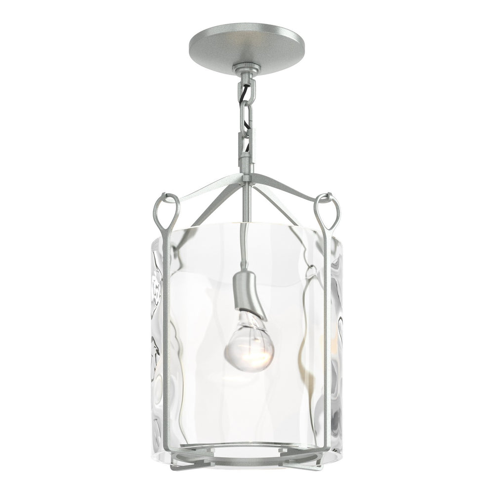 Hubbardton Forge - One Light Semi-Flush Mount - Bow - Vintage Platinum- Union Lighting Luminaires Decor