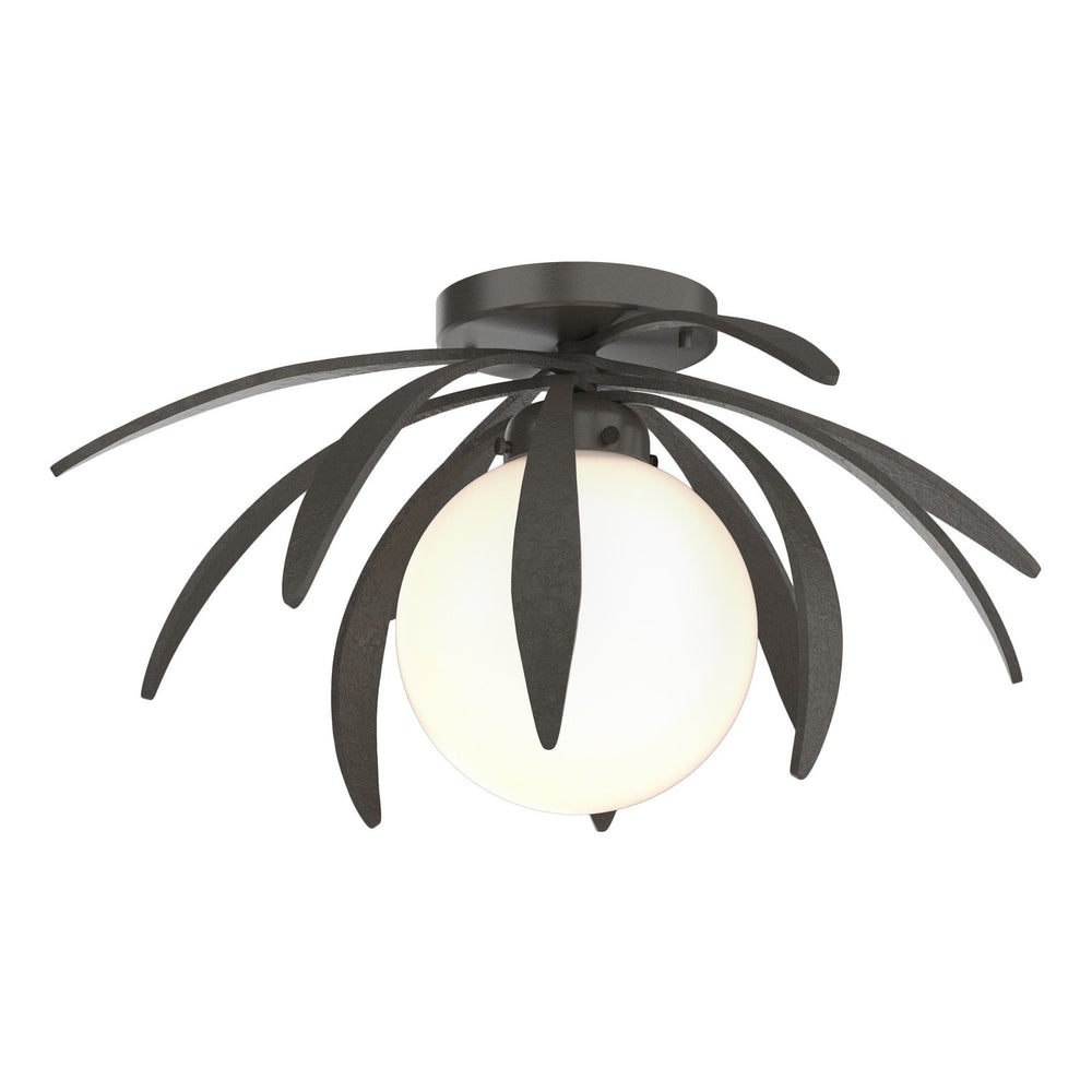 Hubbardton Forge - One Light Semi-Flush Mount - Dahlia - Dark Smoke- Union Lighting Luminaires Decor
