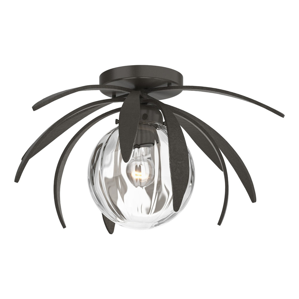Hubbardton Forge - One Light Semi-Flush Mount - Dahlia - Dark Smoke- Union Lighting Luminaires Decor