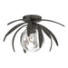 Hubbardton Forge - One Light Semi-Flush Mount - Dahlia - Dark Smoke- Union Lighting Luminaires Decor