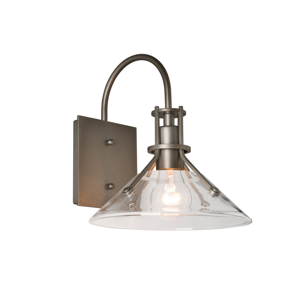 Hubbardton Forge - One Light Outdoor Wall Sconce - Henry - Coastal Dark Smoke- Union Lighting Luminaires Decor