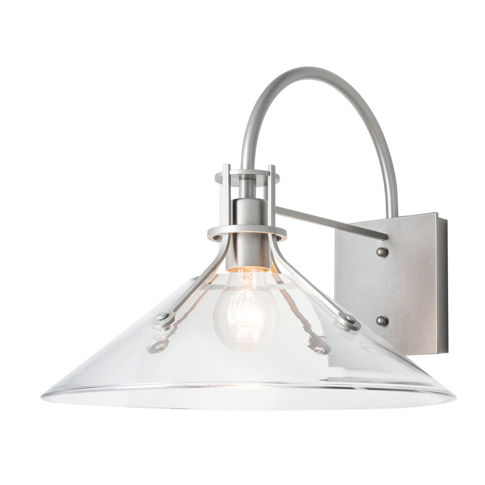 Hubbardton Forge - One Light Outdoor Wall Sconce - Henry - Coastal Burnished Steel- Union Lighting Luminaires Decor