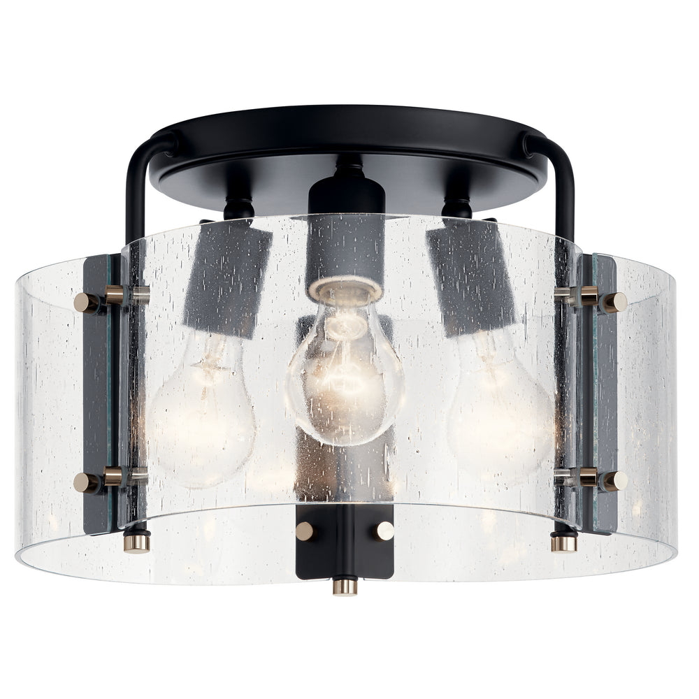 Kichler Canada - Three Light Semi Flush Mount - Thoreau - Black- Union Lighting Luminaires Decor