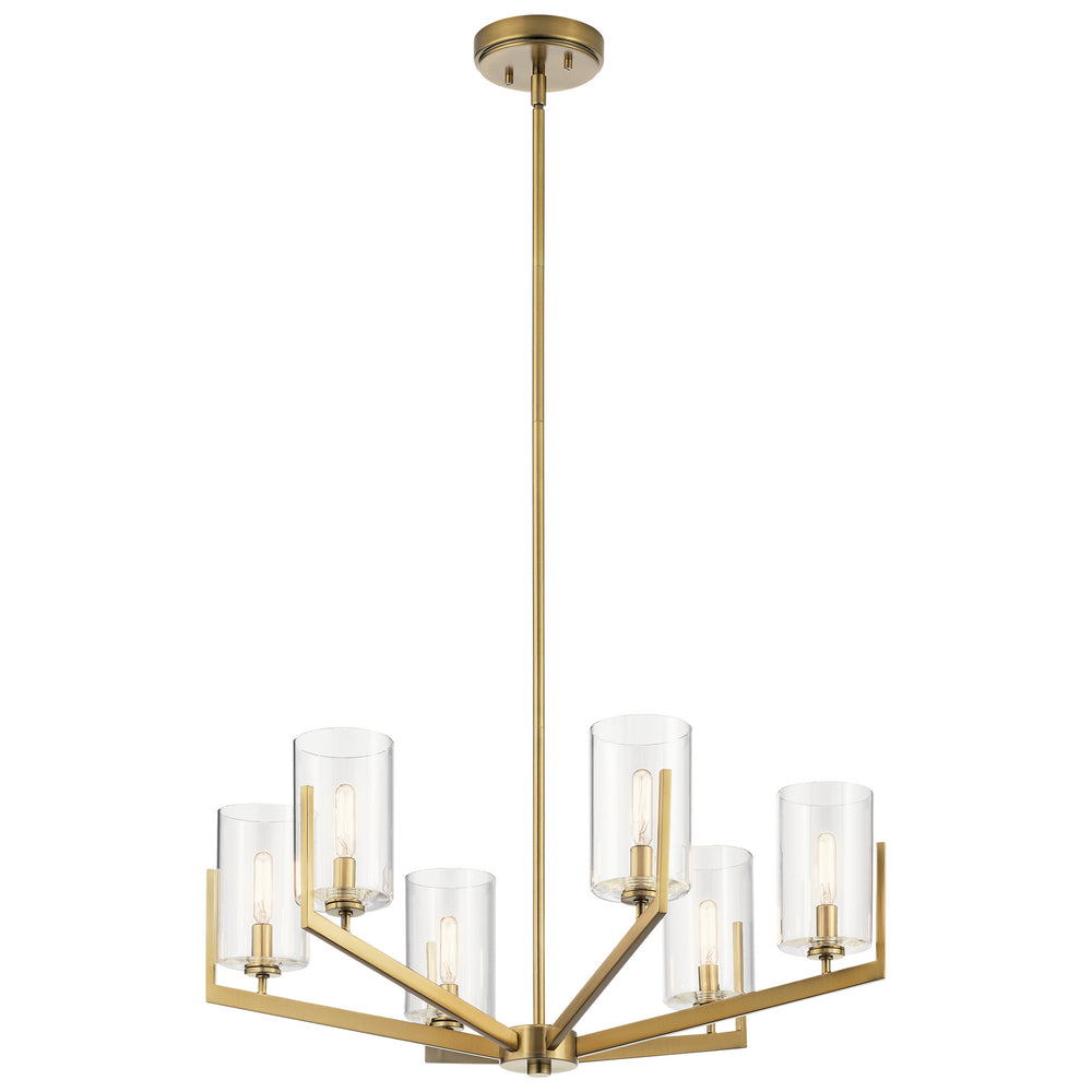 Kichler Canada - Six Light Chandelier - Nye - Brushed Natural Brass- Union Lighting Luminaires Decor