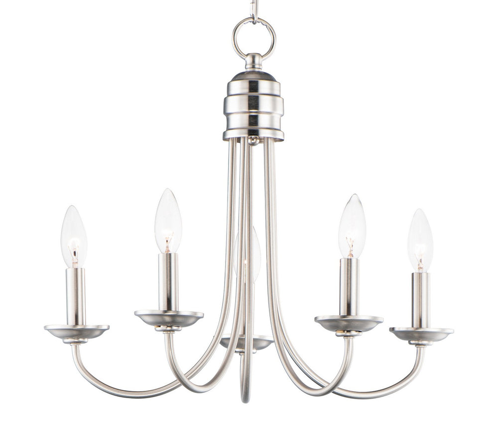 Maxim - Five Light Chandelier - Logan - Satin Nickel- Union Lighting Luminaires Decor