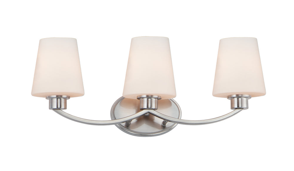 Maxim - Three Light Bath Vanity - Shelter - Satin Nickel- Union Lighting Luminaires Decor