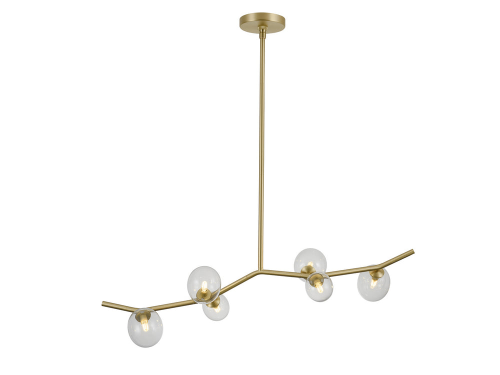 Avenue Lighting - LED Chandelier - Hampton - Brushed Brass With Clear Glass- Union Lighting Luminaires Decor