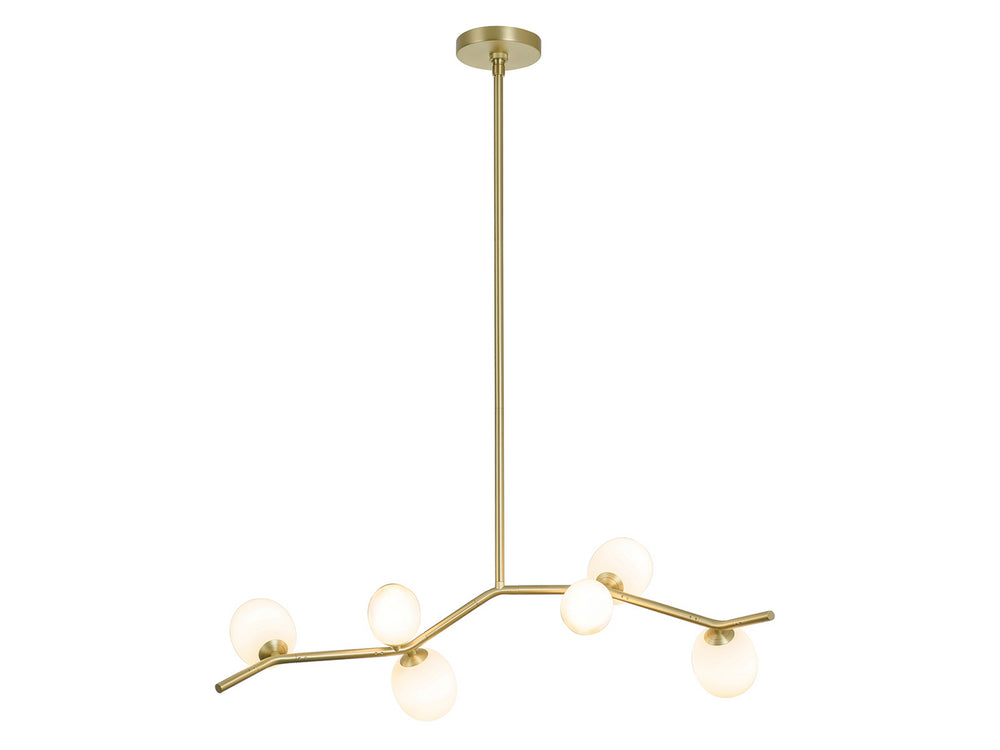 Avenue Lighting - LED Chandelier - Hampton - Brushed Brass With White Glass- Union Lighting Luminaires Decor