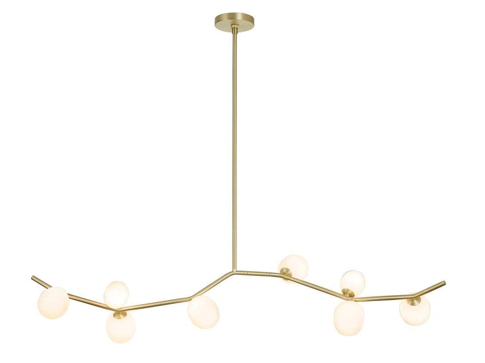 Avenue Lighting - LED Chandelier - Hampton - Brushed Brass With White Glass- Union Lighting Luminaires Decor