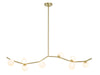 Avenue Lighting - Eight Light Chandelier - Hampton - Brushed Brass With White Glass- Union Lighting Luminaires Decor