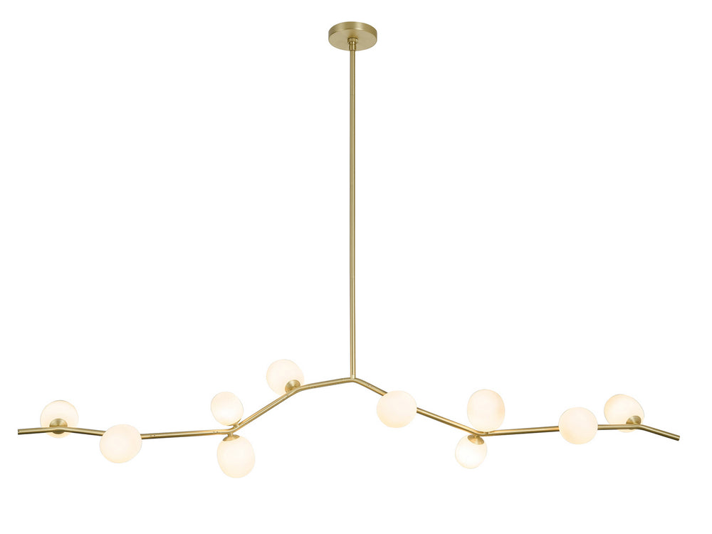 Avenue Lighting - LED Chandelier - Hampton - Brushed Brass With White Glass- Union Lighting Luminaires Decor