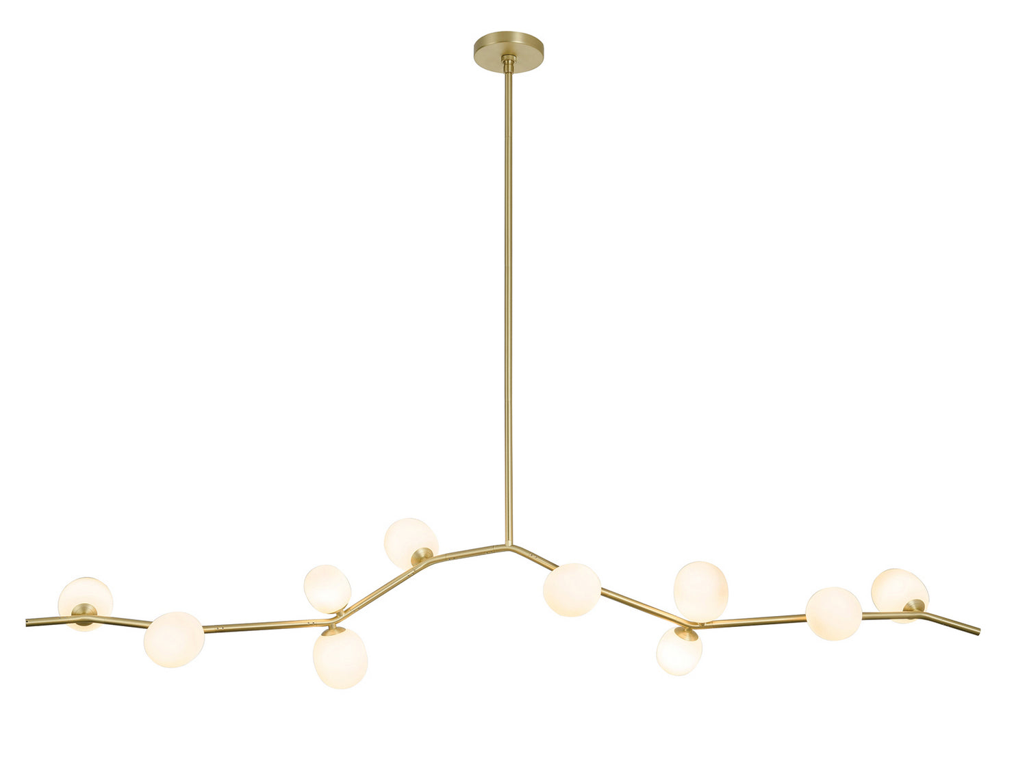 Avenue Lighting - Ten Light Chandelier - Hampton - Brushed Brass With White Glass- Union Lighting Luminaires Decor