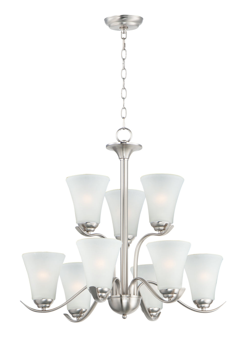 Maxim - Nine Light Chandelier - Vital - Satin Nickel- Union Lighting Luminaires Decor