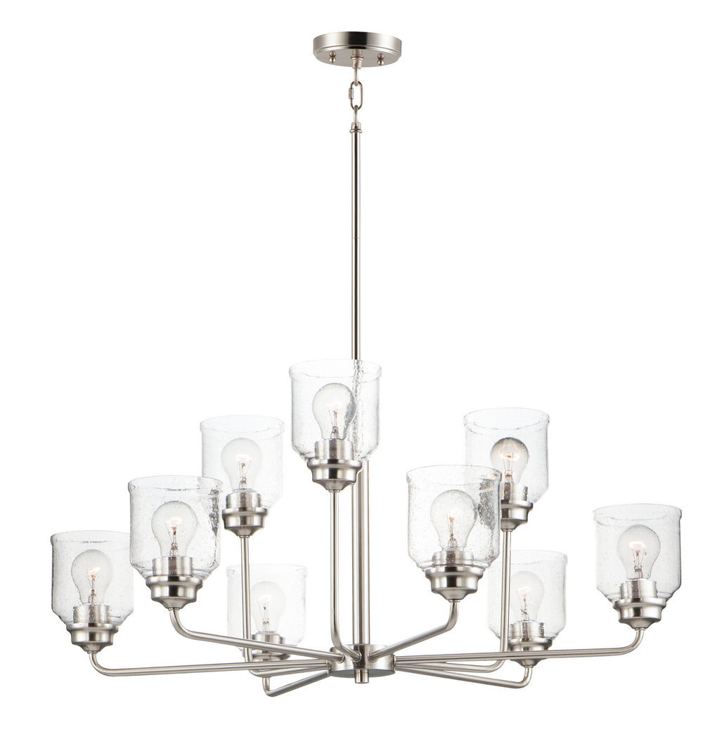Maxim - Nine Light Chandelier - Acadia - Satin Nickel- Union Lighting Luminaires Decor