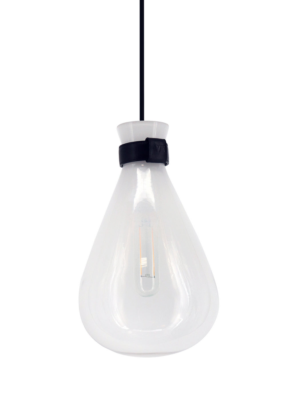 Avenue Lighting - One Light Pendant - Del Mar - White / Clear- Union Lighting Luminaires Decor