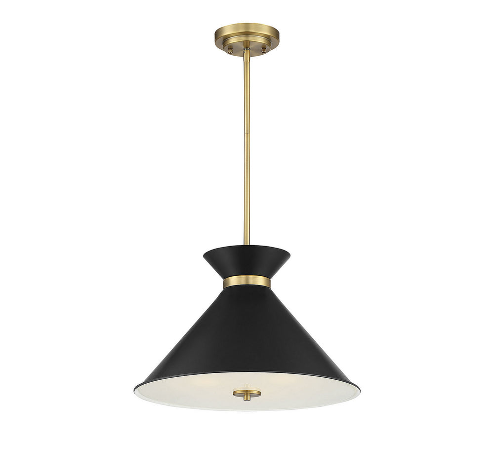 Savoy House - Three Light Pendant - Lamar - Black with Warm Brass Accents- Union Lighting Luminaires Decor