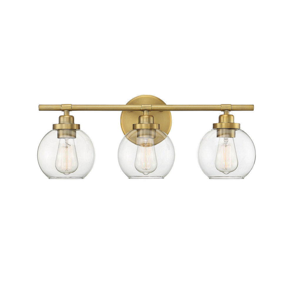 Savoy House - Three Light Bath Bar - Carson - Warm Brass- Union Lighting Luminaires Decor