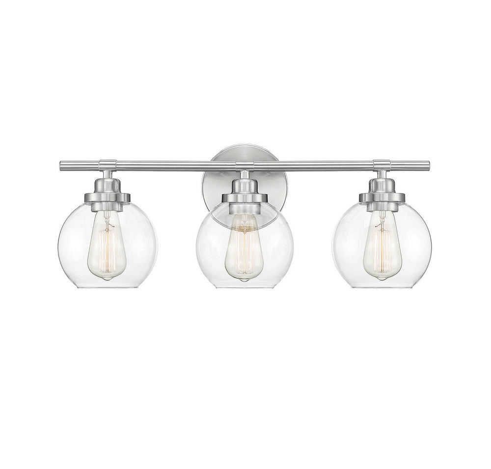 Savoy House - Three Light Bath Bar - Carson - Satin Nickel- Union Lighting Luminaires Decor