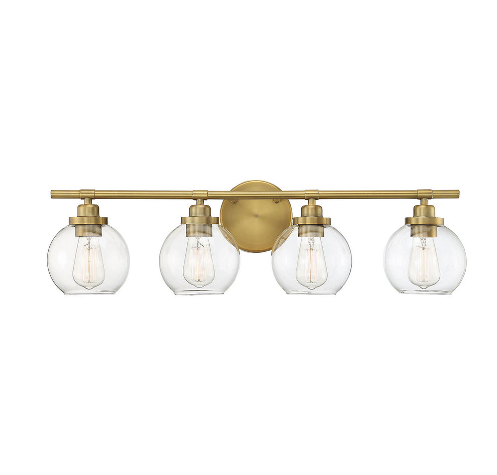 Savoy House - Four Light Bath Bar - Carson - Warm Brass- Union Lighting Luminaires Decor