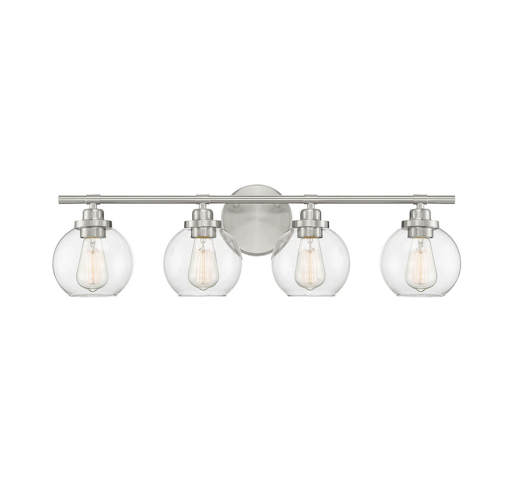 Savoy House - Four Light Bath Bar - Carson - Satin Nickel- Union Lighting Luminaires Decor