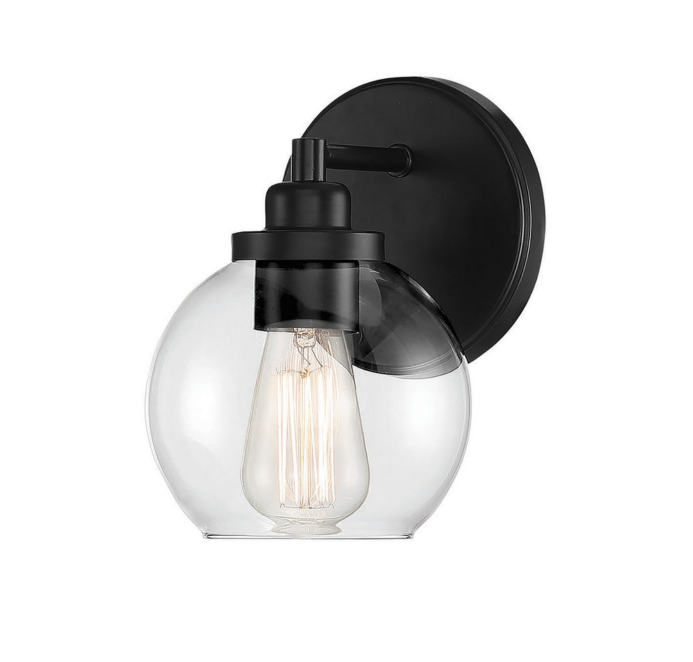 Savoy House - One Light Wall Sconce - Carson - Matte Black- Union Lighting Luminaires Decor
