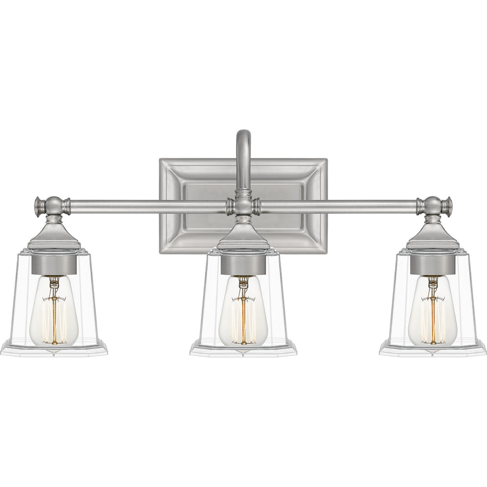 Quoizel - Three Light Bath - Nicholas - Brushed Nickel- Union Lighting Luminaires Decor