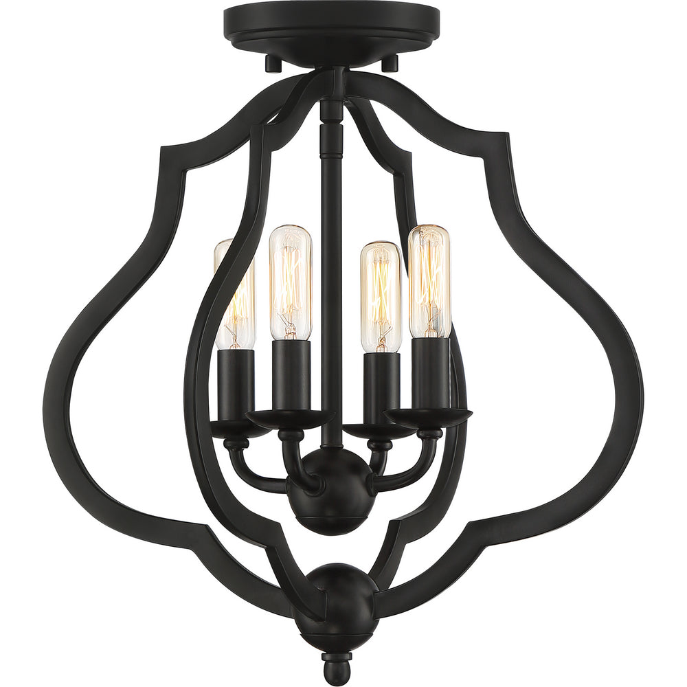 Quoizel - Four Light Semi-Flush Mount - O'Keefe - Matte Black- Union Lighting Luminaires Decor