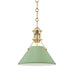 Hudson Valley - One Light Pendant - Painted No.2 - Aged Brass/Leaf Green Combo- Union Lighting Luminaires Decor