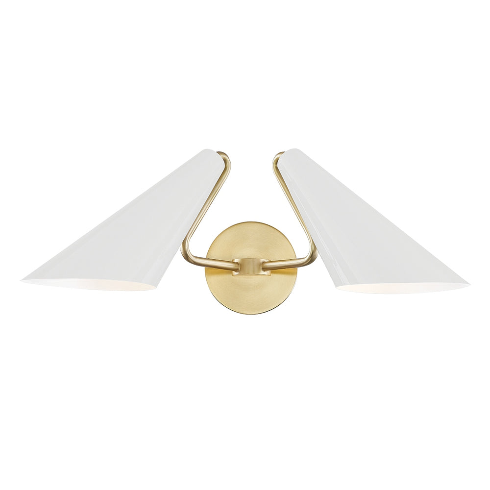 Mitzi Canada - Two Light Wall Sconce - Talia - Aged Brass/Dove Gray Combo- Union Lighting Luminaires Decor