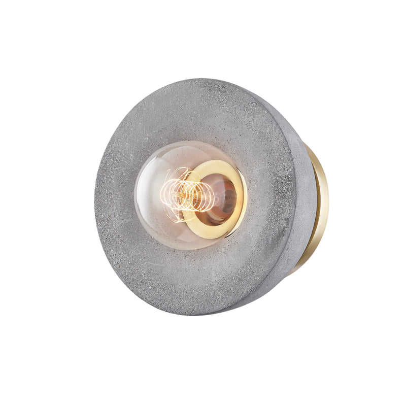 Mitzi - One Light Flush Mount - Poppy - Aged Brass- Union Lighting Luminaires Decor