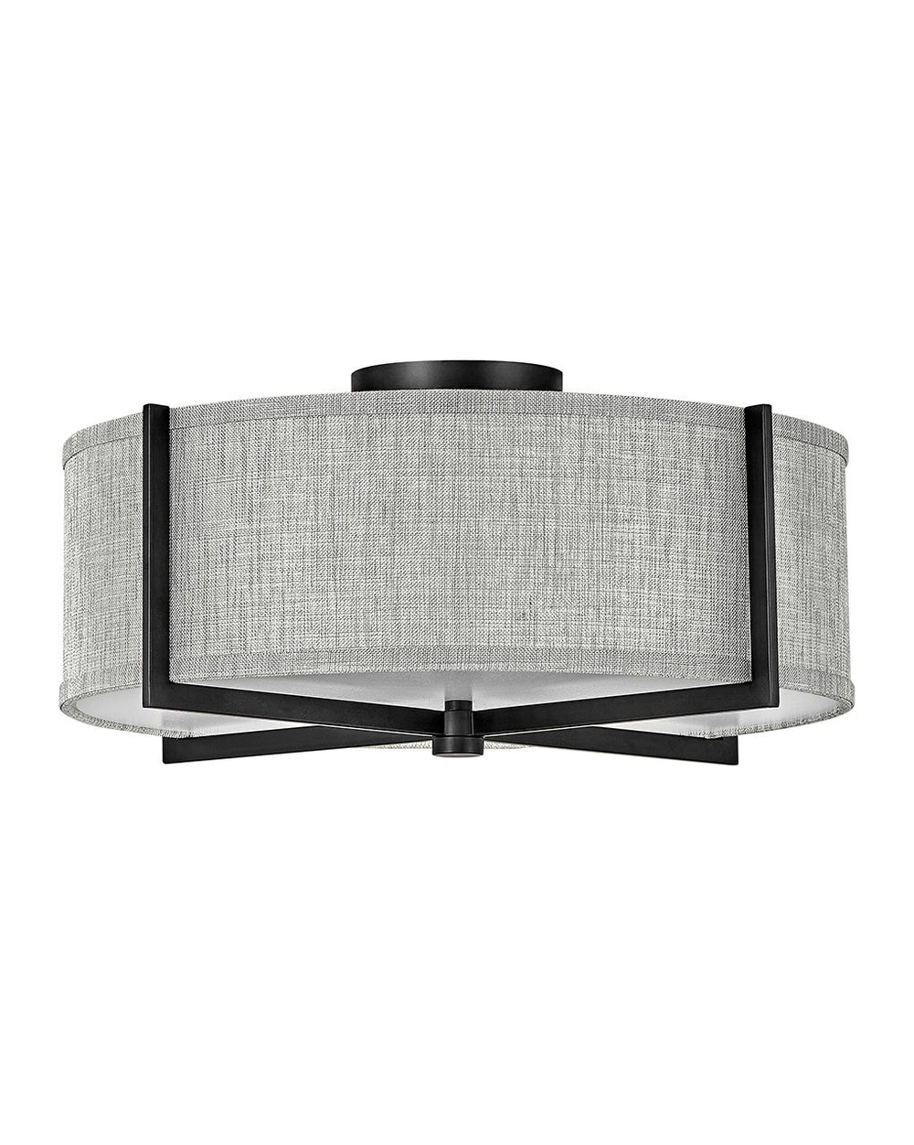 Hinkley Canada - LED Semi-Flush Mount - Axis Heathered Gray - Black- Union Lighting Luminaires Decor
