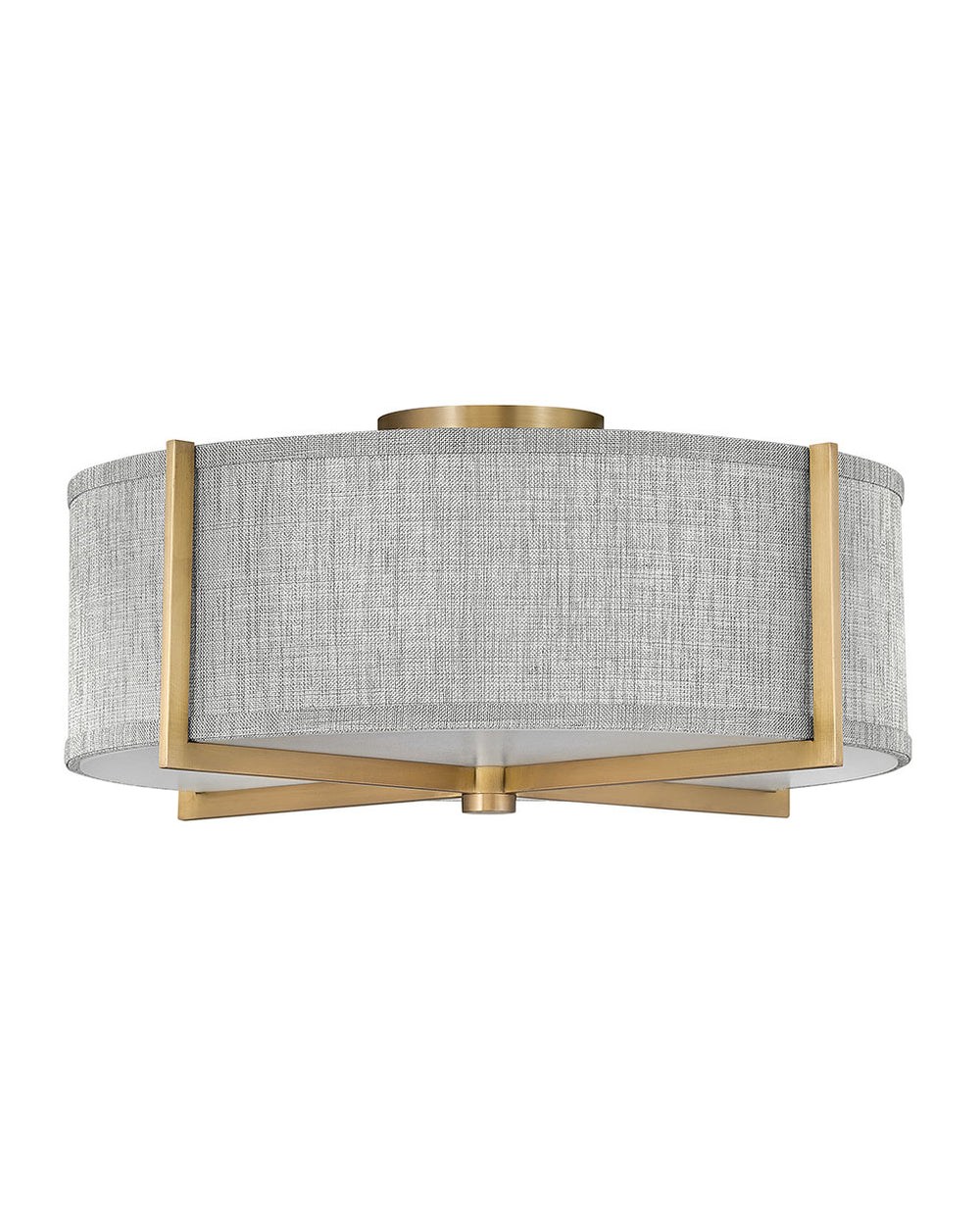 Hinkley Canada - LED Semi-Flush Mount - Axis Heathered Gray - Heritage Brass- Union Lighting Luminaires Decor