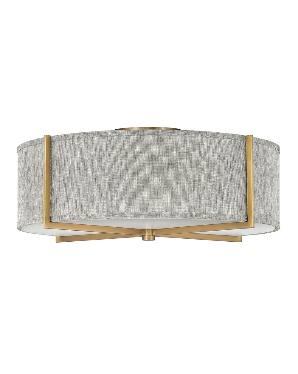Hinkley Canada - LED Semi-Flush Mount - Axis Heathered Gray - Heritage Brass- Union Lighting Luminaires Decor