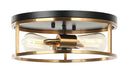 Matteo Canada - Two Light Flush Mount - Clarke - Black & Aged Gold Brass- Union Lighting Luminaires Decor
