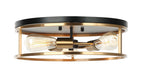 Matteo Canada - Three Light Ceiling Mount - Clarke - Black & Aged Gold Brass- Union Lighting Luminaires Decor