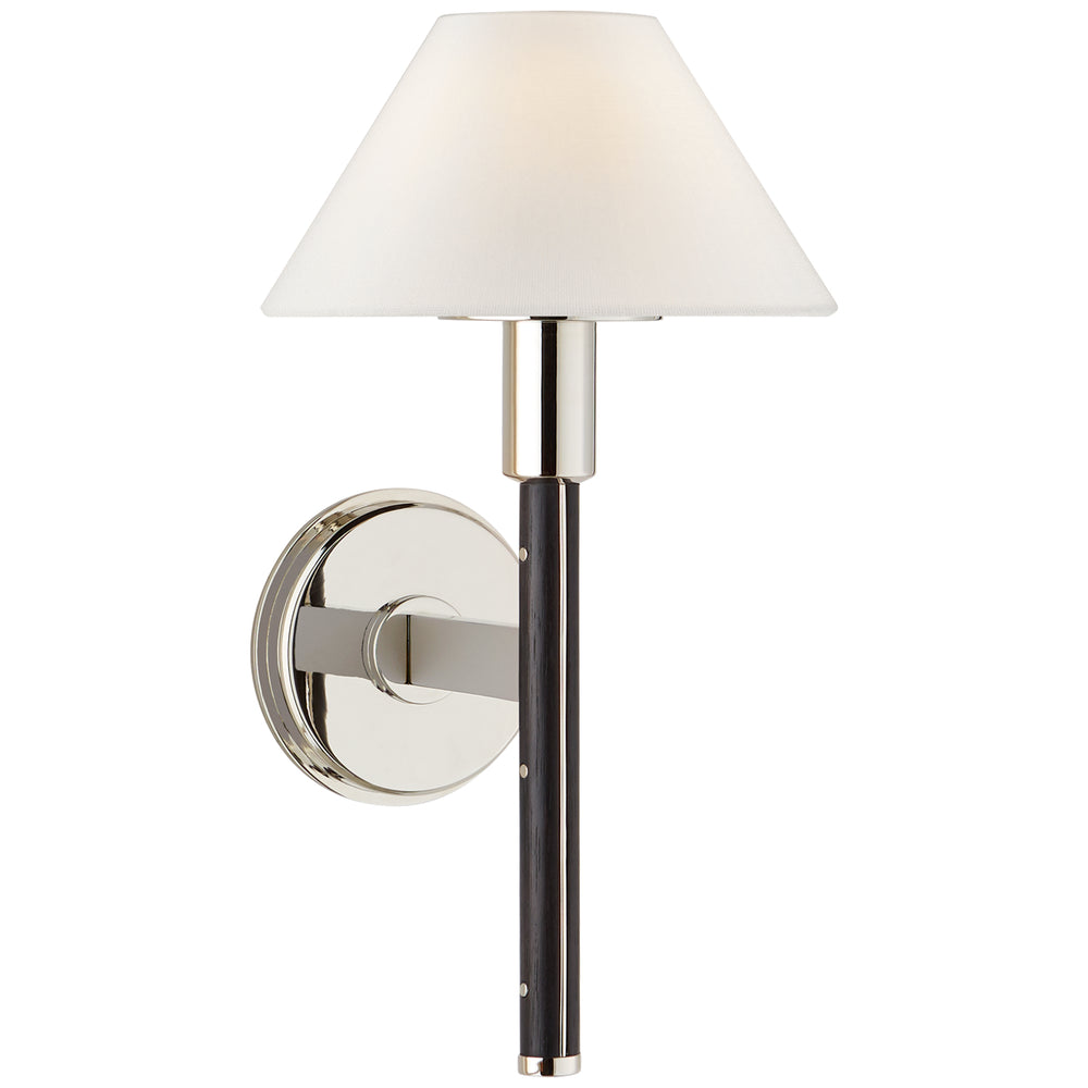 Ralph Lauren Canada - One Light Wall Sconce - Radford - Polished Nickel and Black Ebony- Union Lighting Luminaires Decor