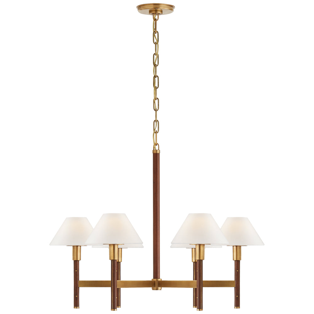 Ralph Lauren Canada - Six Light Chandelier - Radford - Natural Brass and Natural Rift Oak- Union Lighting Luminaires Decor